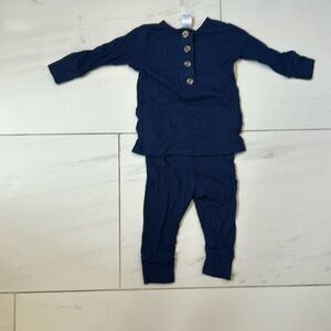 Lou Lou & Co. Baby Ribbed top and bottom (3-6 mos), navy blue